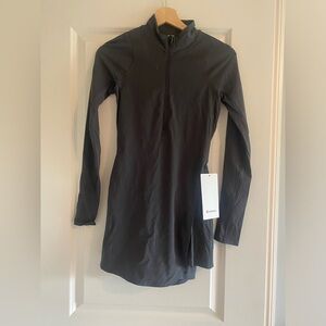 Lululemon Nulux Long Sleeve Tennis Dress Size 2 Gray GGRE New
